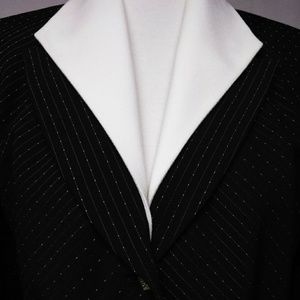 Sag Harbor,pant suit,16, blk/wht stitching suit.
